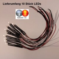 LED Umbauset Duo LEDs 2mm 3mm mit Kabel Lichtwechsel H0...