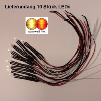 LED Umbauset Duo LEDs 2mm 3mm mit Kabel Lichtwechsel H0...