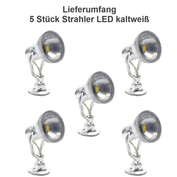 LED Flutlichtstrahler Strahler H0 Fassadenstrahler Lampen Leuchten 5 Stück kaltweiß (5 Stück Strahler)