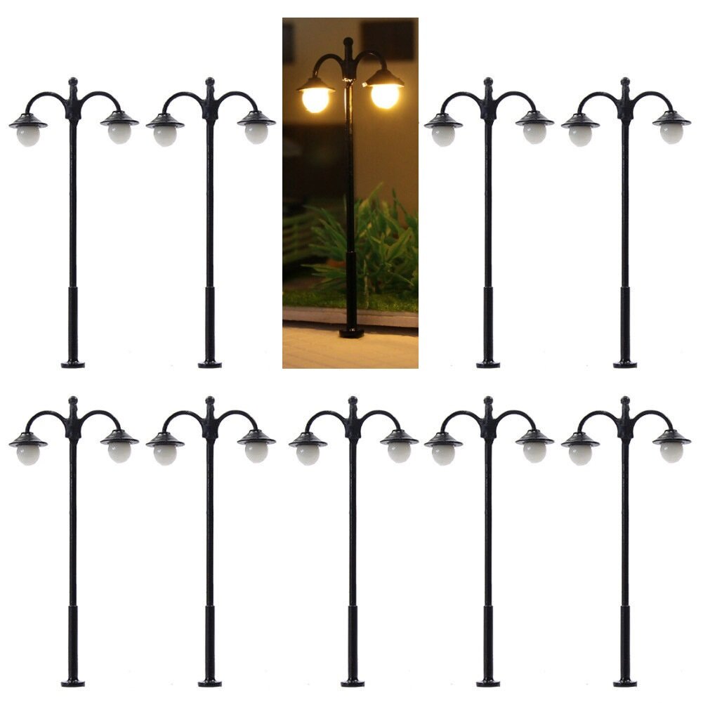 Produktbild von 5er-Set LED-Straßenlampen Für Z-Spur (1:200–220) – 3V, Warmweiß, Mit Vorwiderständen Für 12–16V, Perfekt Für Modellbahn & Gebäude