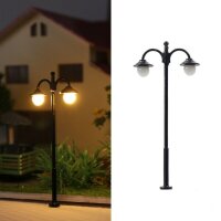 LED Straßenlampen H0 TT Laternen Leuchten 5cm - 6,5cm 2-flammig 10 Stück S232