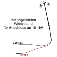 LED Straßenlampen H0 TT Laternen Leuchten 5cm - 6,5cm 2-flammig 10 Stück S232