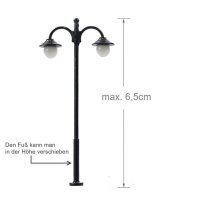 LED Straßenlampen H0 TT Laternen Leuchten 5cm - 6,5cm 2-flammig 10 Stück S232