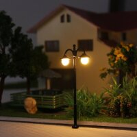 LED Straßenlampen H0 TT Laternen Leuchten 5cm - 6,5cm 2-flammig 10 Stück S232