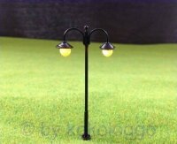 LED Straßenlampen H0 TT Laternen Leuchten 5cm - 6,5cm 2-flammig 10 Stück S232