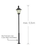 LED Straßenlampen H0 TT Lampen Leuchten höhenverstellbar 4 - 5,5cm 10 Stück S315