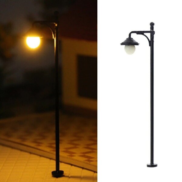 LED Straßenlampen H0 Lampen Leuchten 6,5cm Parkleuchten Set 10 Stück S1032