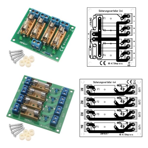 Sicherungsverteiler Verteiler Stromverteiler Feinsicherungen bis 12A Modellbahn