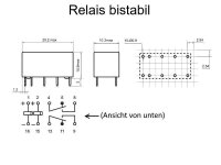 Universal Relaisplatine bistabil Relais 9-16V AC/DC 2A 2xUM Fernschalter S115