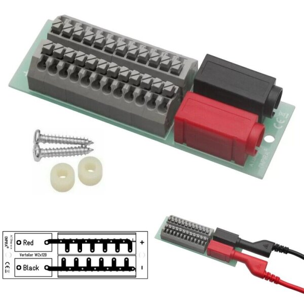 Stromverteiler Verteilerleiste Labornetzteil Verteiler 4mm Bananenstecker A2114