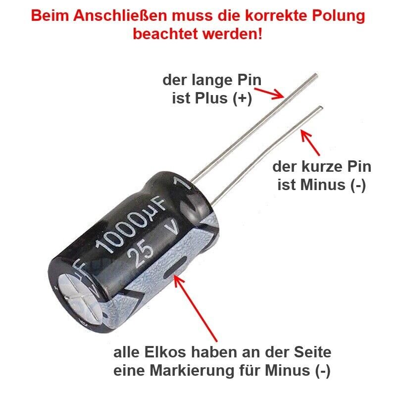 Produktbild von 5er-Pack Elko KMF 1500 µF 35V ±20% – Low Impedance, 105°C Tauglich, Radial D16x25mm