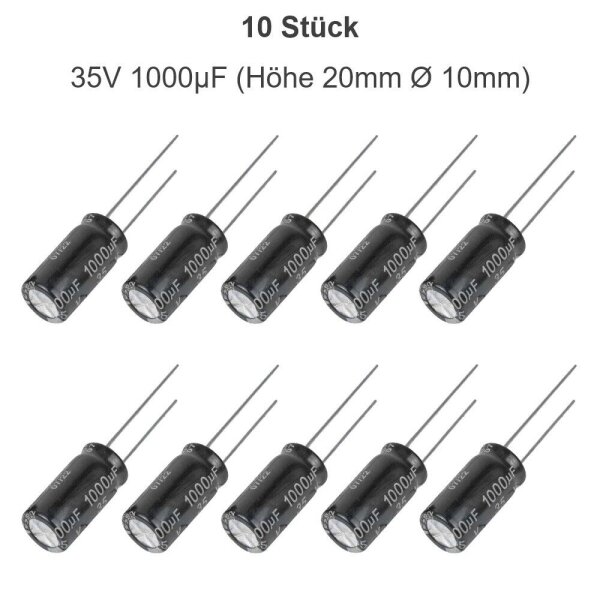 Elko Kondensator 470 / 1000 µF 16V 25V 35V Flackerschutz Stützkondensator THT 35V 1000µF 10 Stück