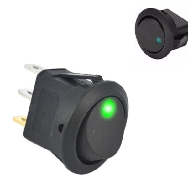 Linkstyle 20mm Kippschalter SPST Mit Grüner LED (12V) – 5 Stück, Wasserdicht IP65 Für Auto, Boot & Mehr