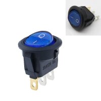 Kippschalter Wippschalter Switch Rund Snap-In 12V LED 3 Pin Ø 15mm Schalter SPST