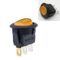 Kippschalter Wippschalter Switch Rund Snap-In 12V LED 3 Pin Ø 15mm Schalter SPST