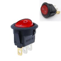 Kippschalter Wippschalter Switch Rund Snap-In 12V LED 3 Pin Ø 15mm Schalter SPST