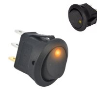 Kippschalter Wippschalter Switch Rund Snap-In 12V LED 3 Pin Ø 20mm Schalter SPST