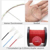 Microlitze Microkabel Decoderlitze FEP Litze flexibel 0,014mm² 36 AWG 10m Spule