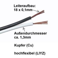 Zwillingslitze Doppellitze 2x 0,14mm² 10m Spule...