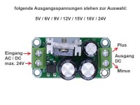 Spannungsregler Spannungswandler AC/DC 5V 6V 9V 12V 15V 18V 24V Gleichrichter