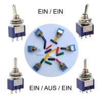 Miniatur Kippschalter Schalter 3-Pin 6-Pin EIN/AUS EIN/EIN EIN/AUS/EIN Modellbau